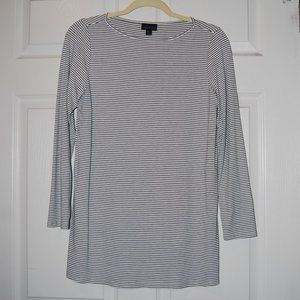 J Jill Wearever SP Black Striped Tunic